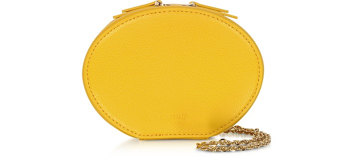 Dandelion Yellow Leather Egg Chain Shoulder Bag - Cafuné