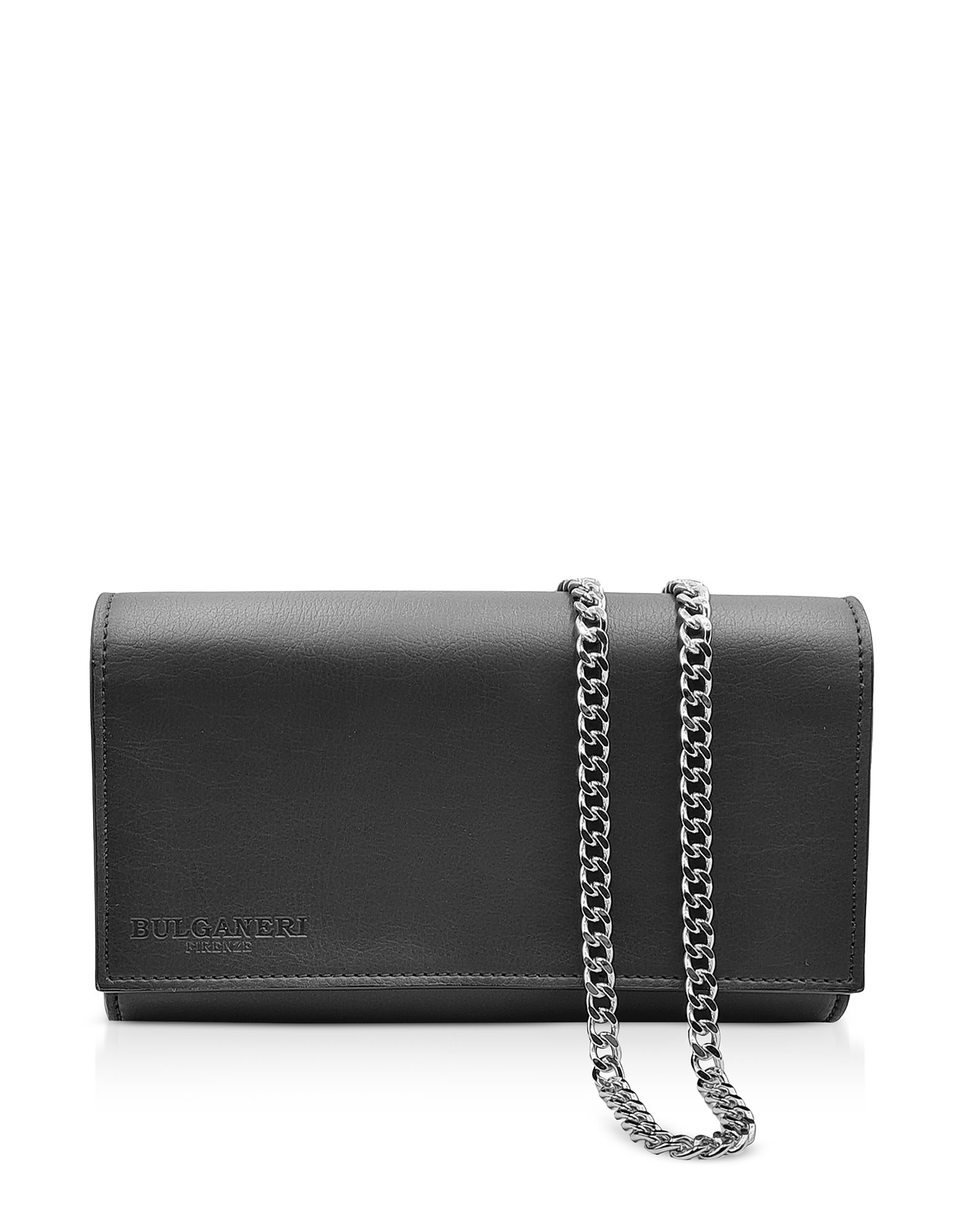 Bulganeri Designer Handbags Vegan Leather Wallet Bag W/chain In Noir