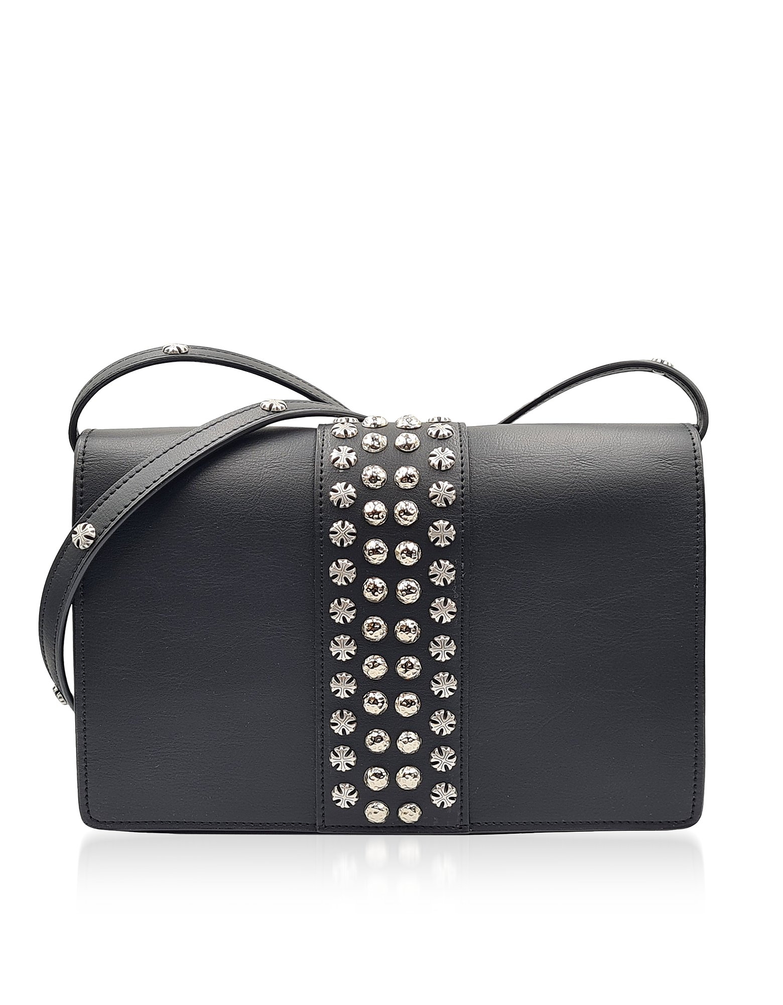 Bulganeri Designer Handbags Baldina Black Leather Shoulder Bag In Noir
