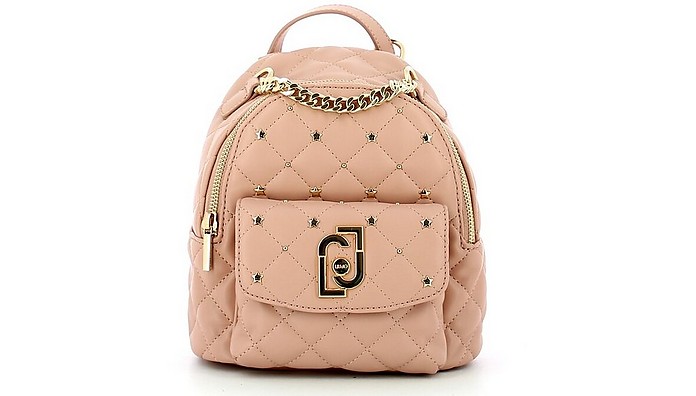 Antique Pink Small Backpack w/Stars and Studs - Liu Jo