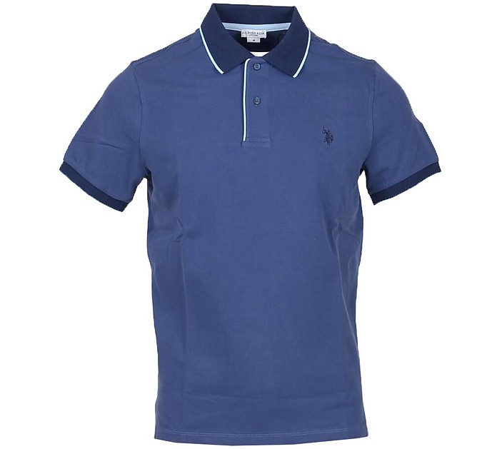 Blue Cotton Men's Polo Shirt - U.S. Polo Assn.