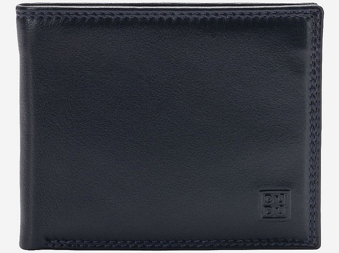 Blue Leather Bi-Fold Men's Wallet - Dudubags