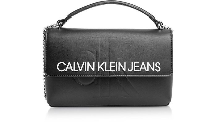 Sculpted Monogram Crossbody Bag w/ Signature Flap - Calvin Klein Collection