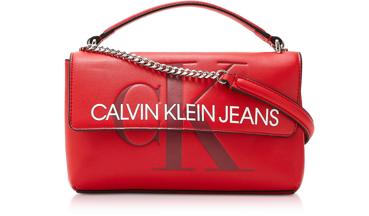 Calvin Klein Jeans faux leather monogram logo shoulder bag in