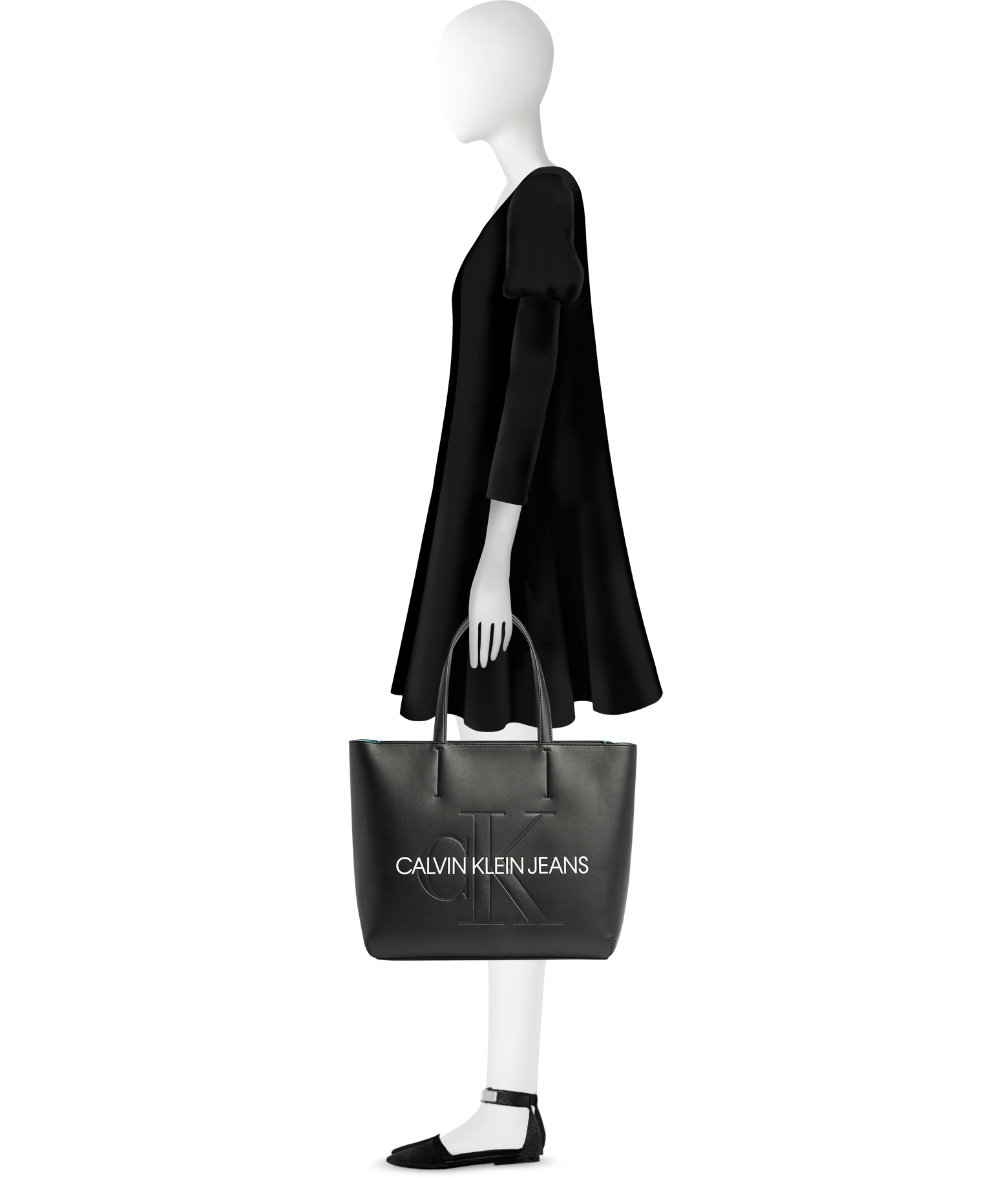 In werkelijkheid op tijd Duizeligheid Calvin Klein Collection Black Sculpted Monogram Tote Bag w/ Signature at  FORZIERI
