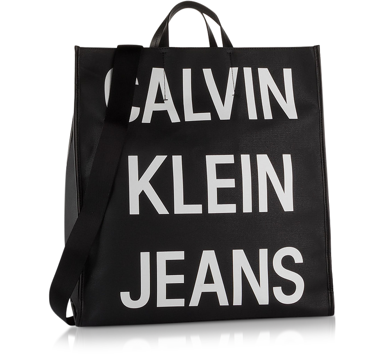 Calvin Klein Collection Black Sculpted Monogram Tote Bag w/ Signature at  FORZIERI