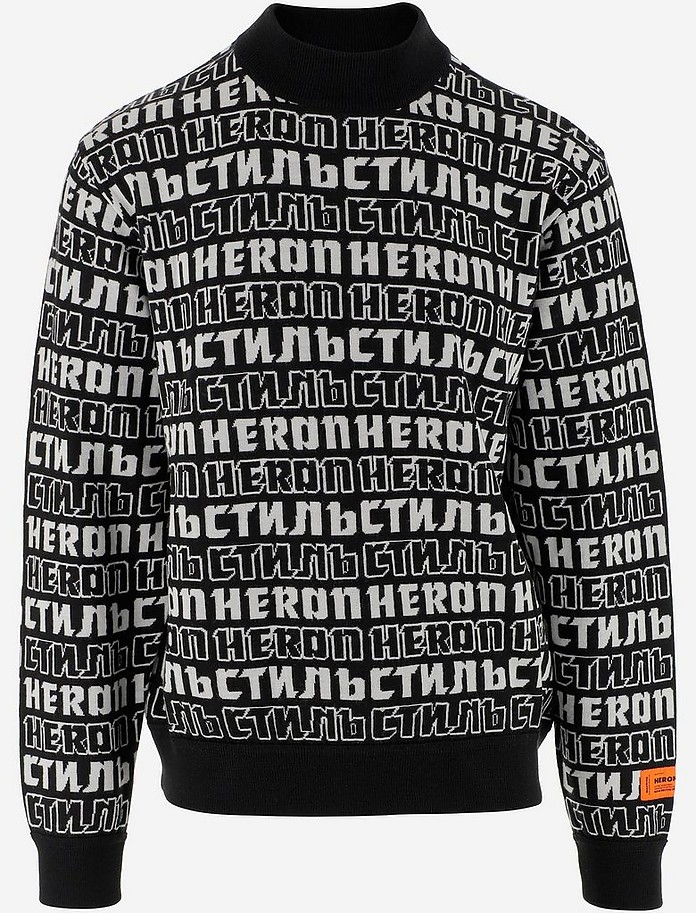 Black & White Wool Blend Men's Crewneck Sweater - Visvim