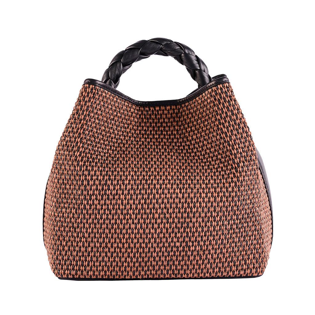 Viamailbag Designer Handbags Coral Nomad - Natural And Black Top Handle Bag In Brown