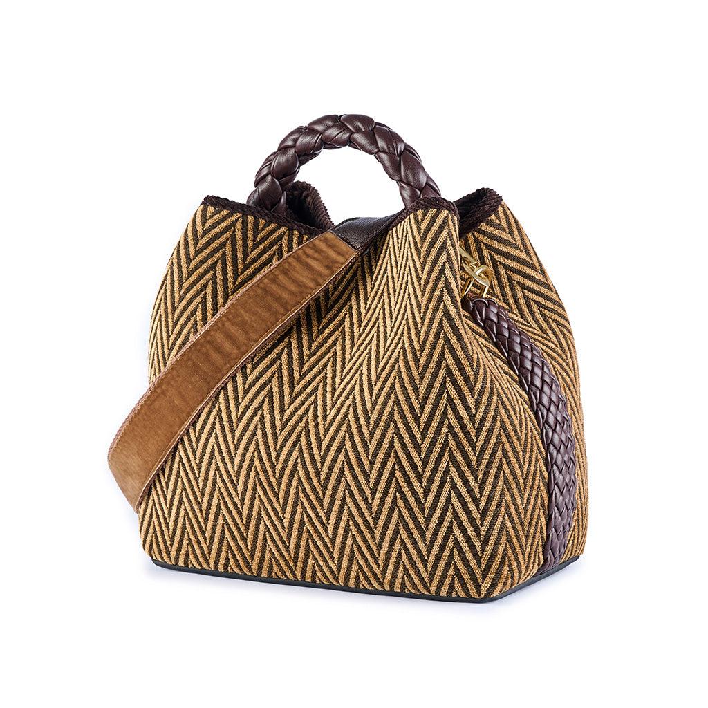 Viamailbag Designer Handbags Coral Sac - Light Brown Bucket Bag In Marron