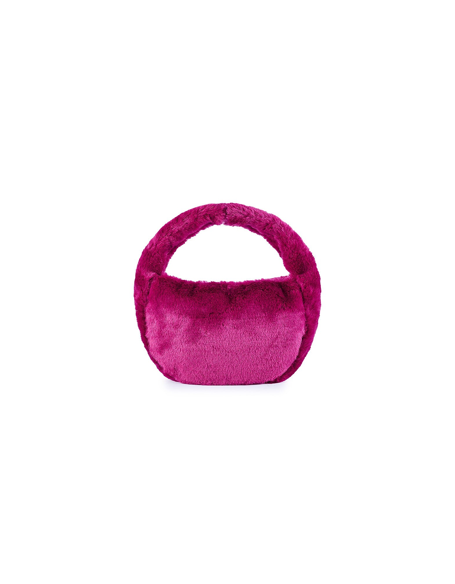 Viamailbag Designer Handbags Garmish Fur - Eco-friendly Faux Fur Top Handle Bag In Rose