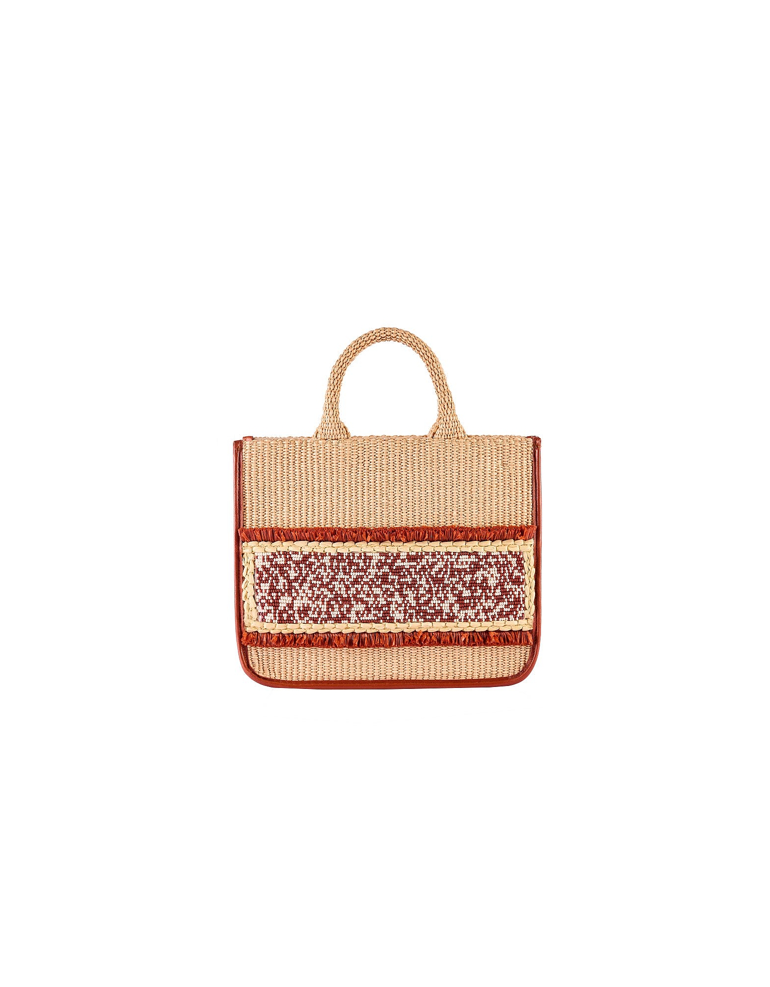 Viamailbag Designer Handbags Keros Rafia - Top Handle Bag In Neutres