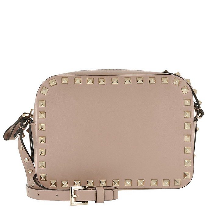Uil eiwit Posters Valentino Rockstud Camera Crossbody Bag Poudre at FORZIERI