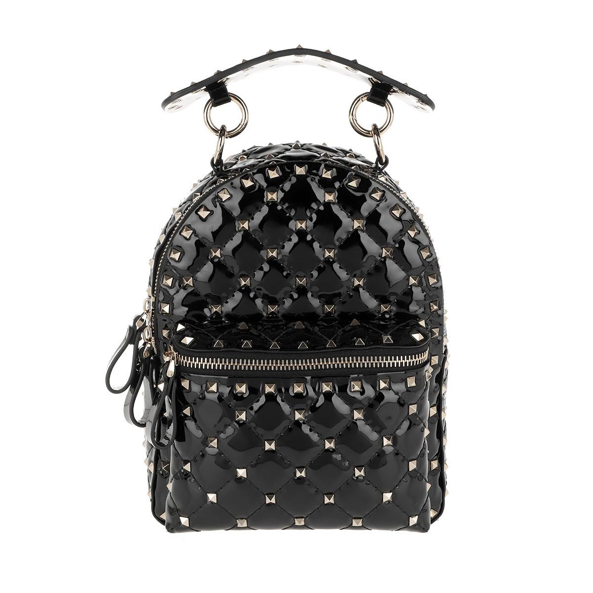 Rockstud Backpack Mini Spike Leather Black