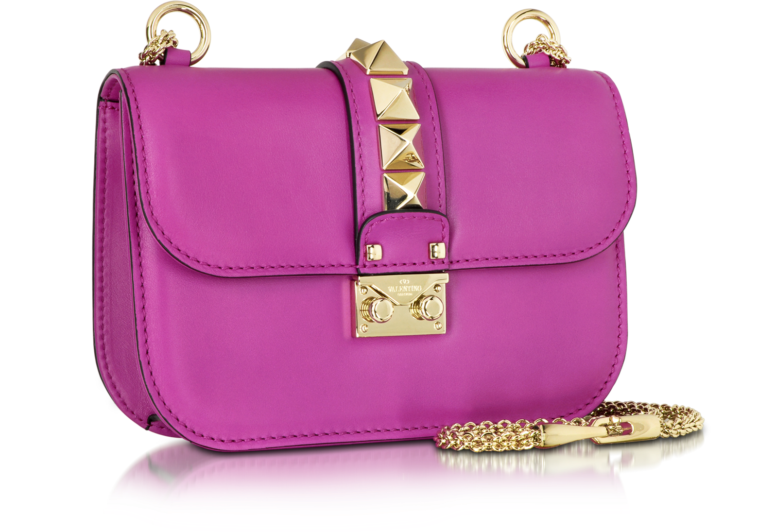 Valentino Fuxia Leather Shoulder Bag at FORZIERI