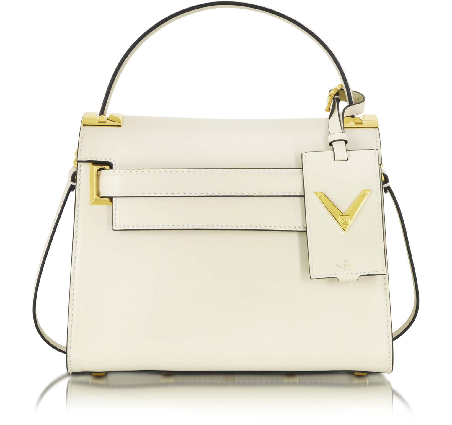 Valentino Ivory My Rockstud Small Light Ivory Leather Single Handle Bag ...