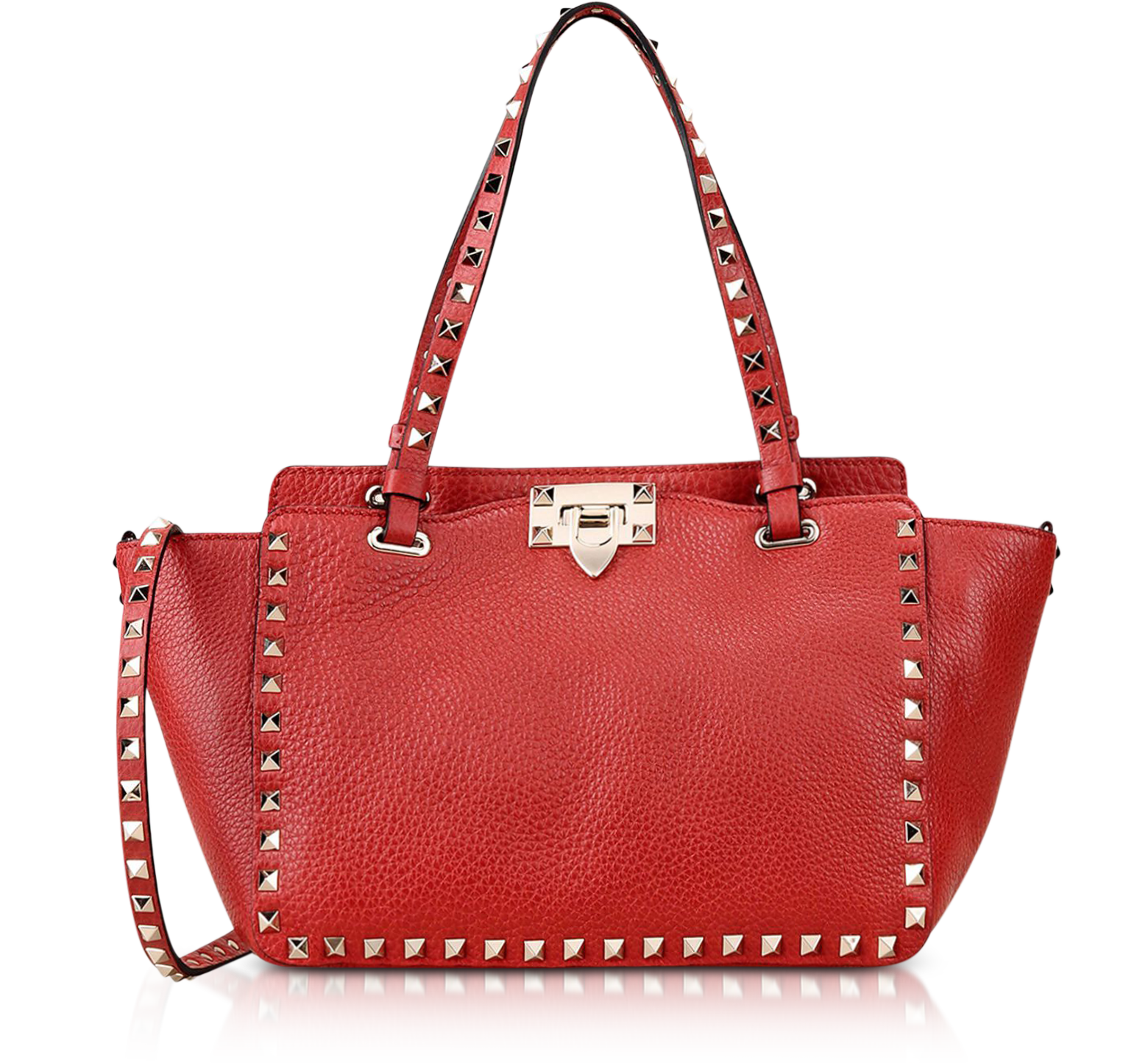 Valentino Red Rockstud Leather Small Bag at FORZIERI