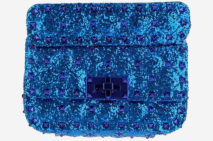 Blue Rockstud Spike Shoulder Bag - Valentino
