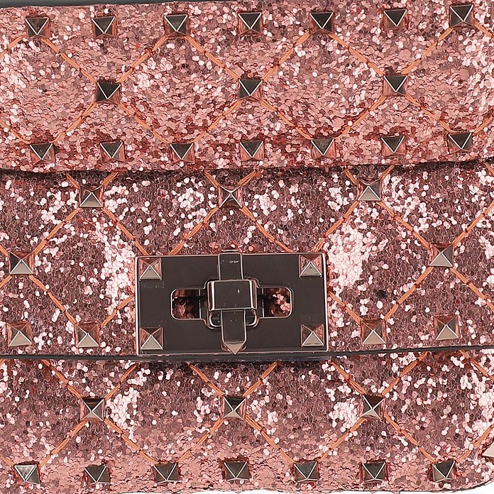 Valentino Pink Rockstud Spike Micro Shoulder Bag at FORZIERI