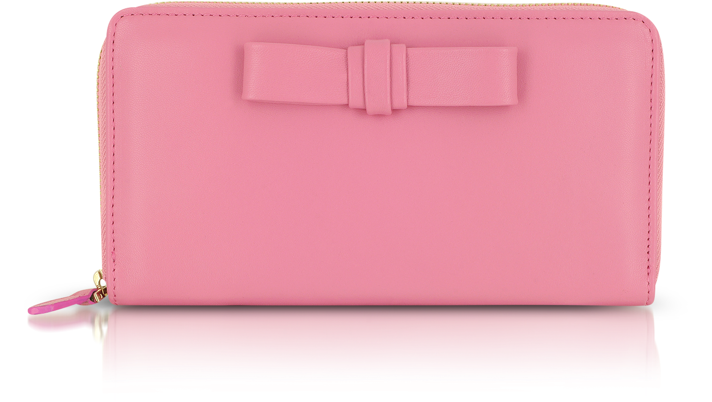 Valentino Passion Pink Leather Zip Wallet at FORZIERI