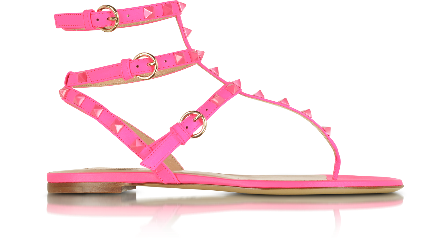 valentino rockstud pink sandals