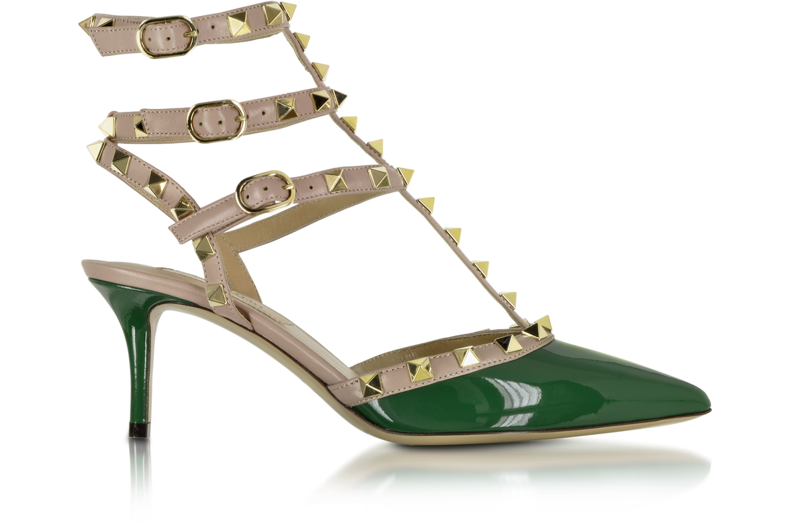 Valentino Rockstud Smeraldo Patent Leather Ankle Strap Pump 36 IT/EU at ...