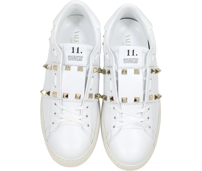 Valentino Rockstud Untitled White Leather Sneaker 36 IT/EU at FORZIERI