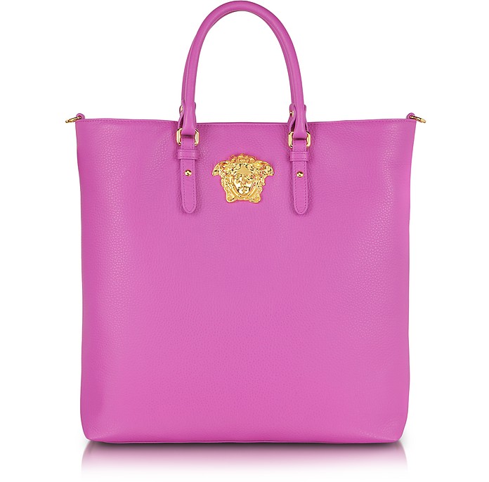 Versace Clover Medusa Logo Leather Tote at FORZIERI