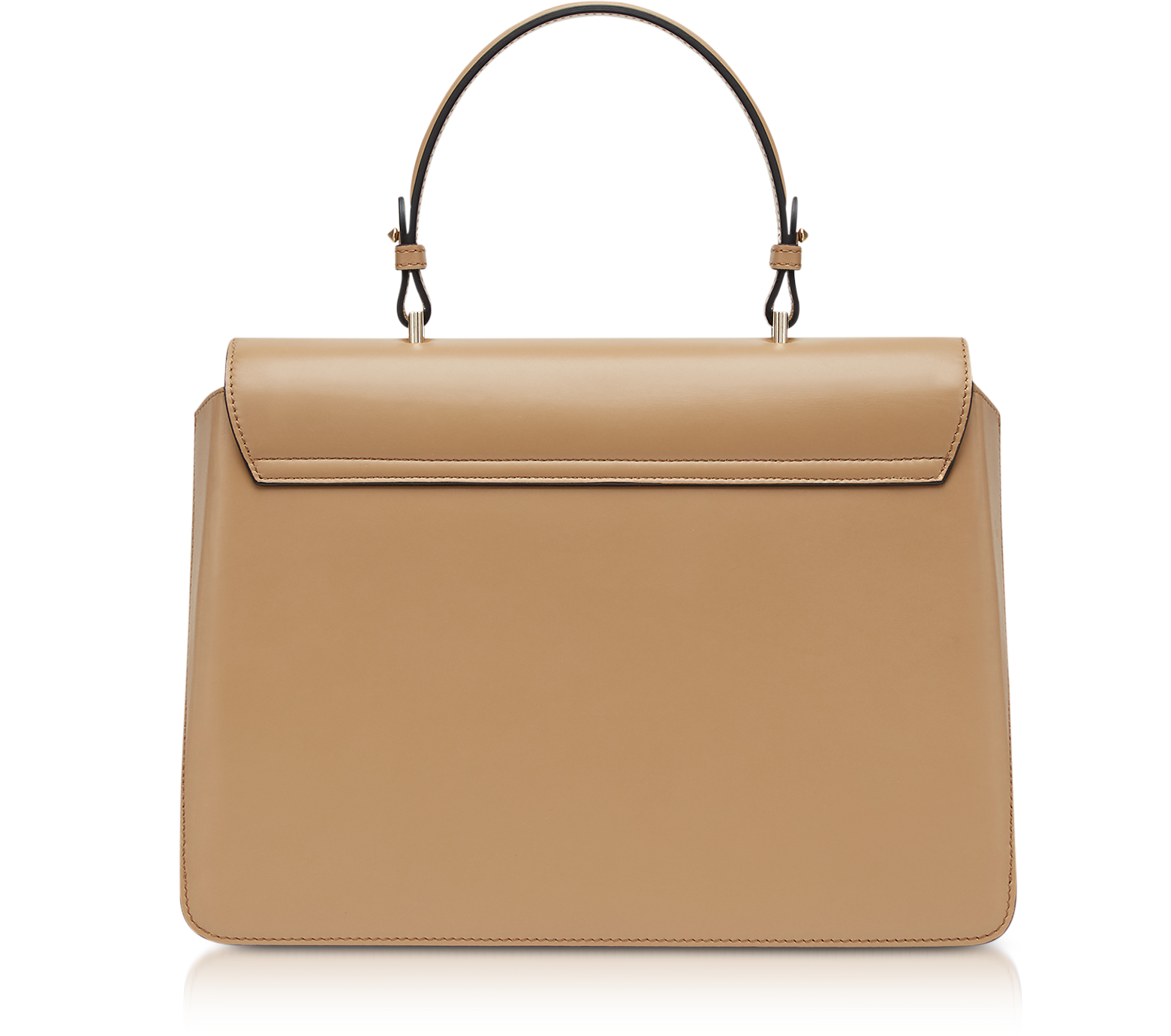 Versace Beige Leather Large DV One Top Handle Bag at FORZIERI