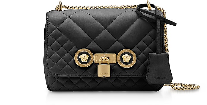 Black Quilted Icon Bag - Versace
