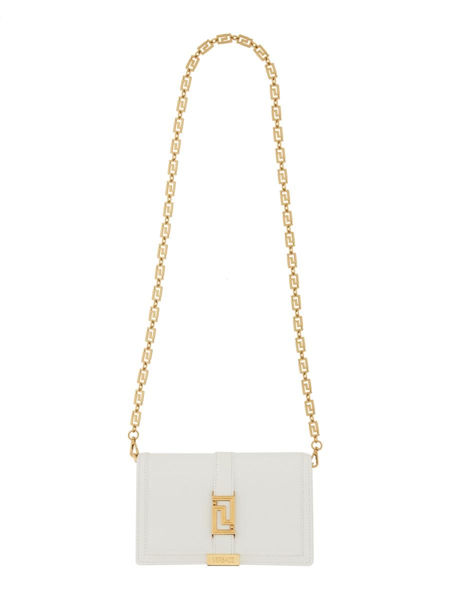 Versace Designer Handbags Mini "greca Goddess" Bag In White