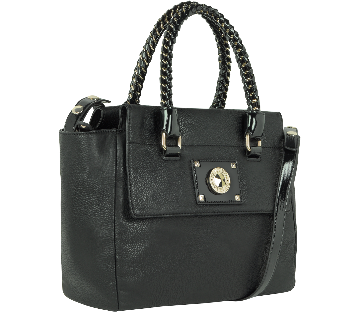 Versace Versace Jeans - Black Eco Leather Tote at FORZIERI Australia
