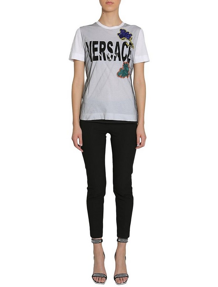 T-Shirt With Logo Print - Versace