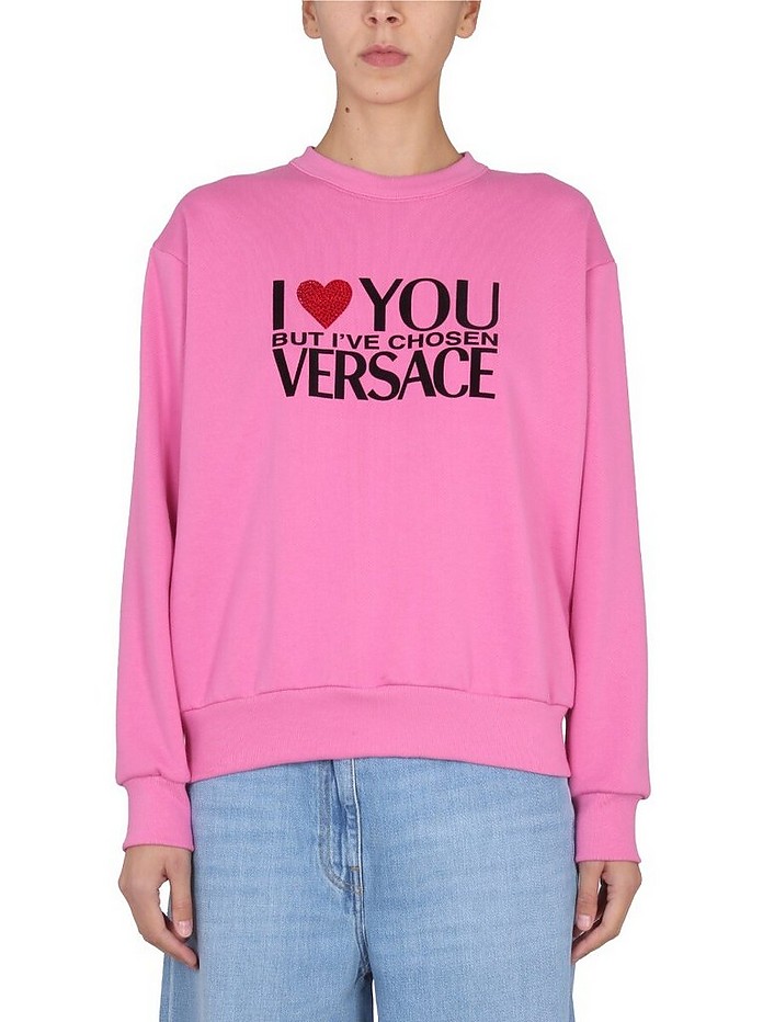 Sweatshirt With I Love You Logo - Versace
