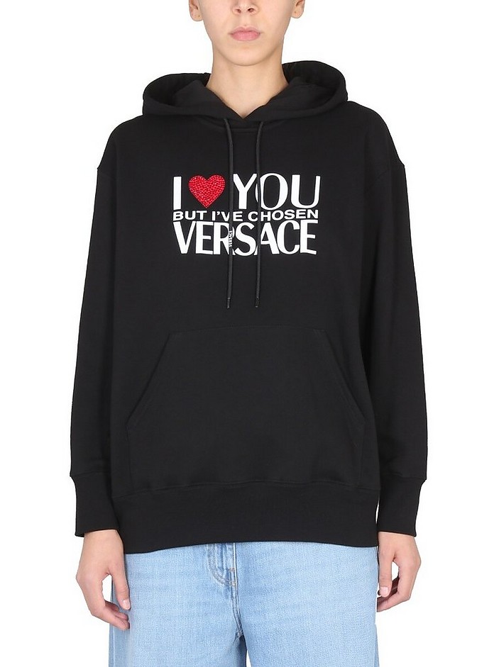 Sweatshirt With I Love You Logo - Versace