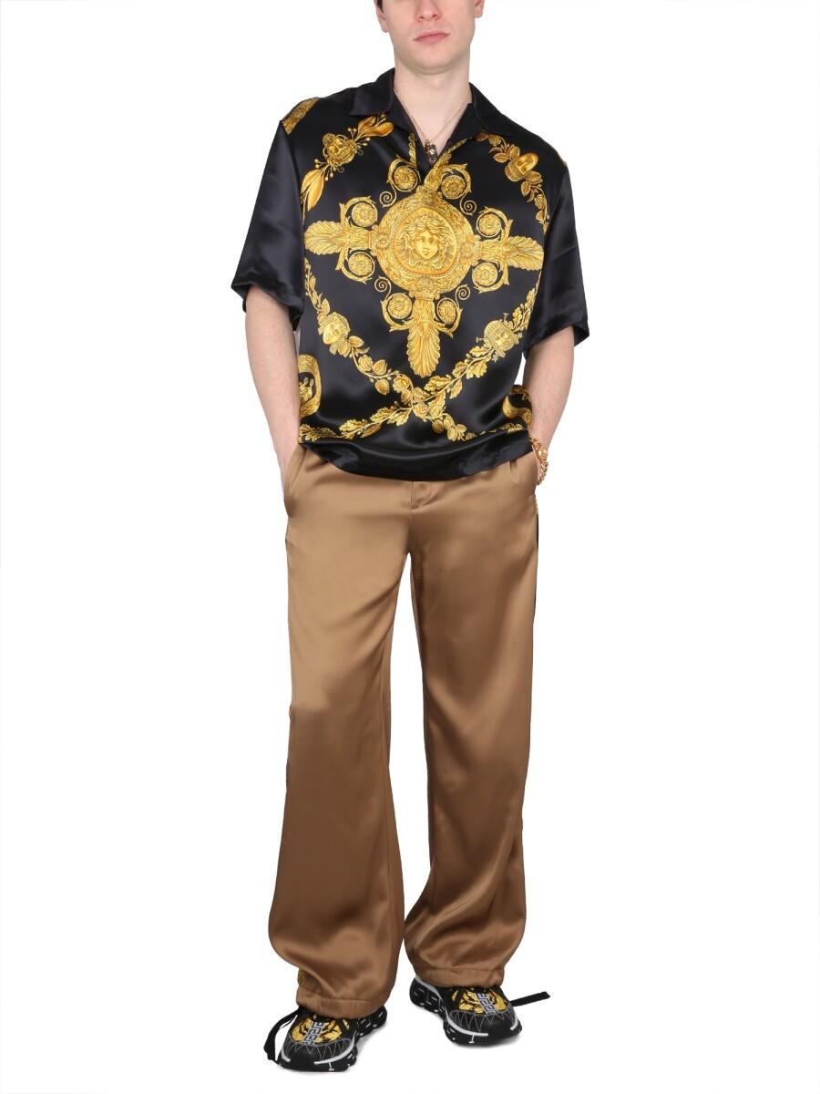 VERSACE Heritage Print Shirt Black/White/Gold - Clothing from