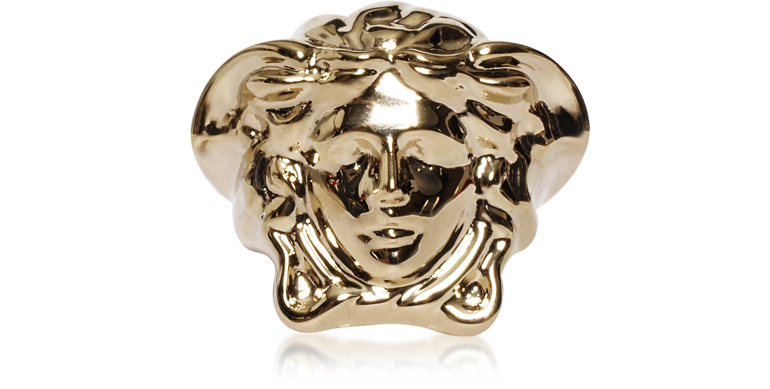 Versace Light Gold Metal Medusa Ring 
