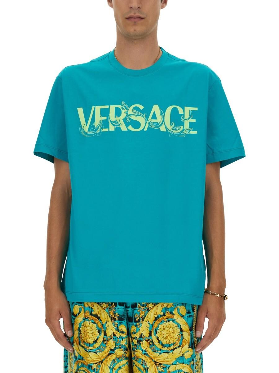 Versace T-Shirt With Baroque Logo S at FORZIERI
