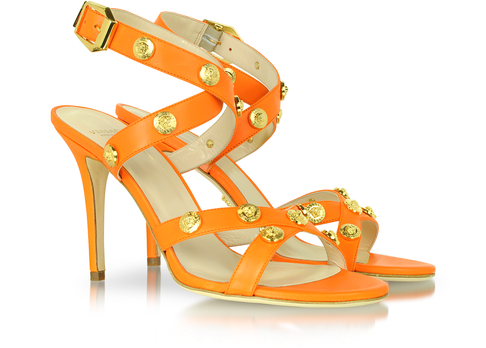 versace orange heels