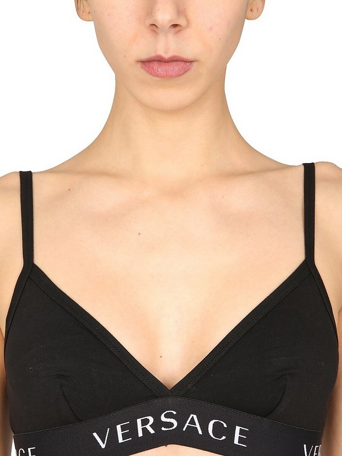 Versace Bralette With Logo 3 at FORZIERI