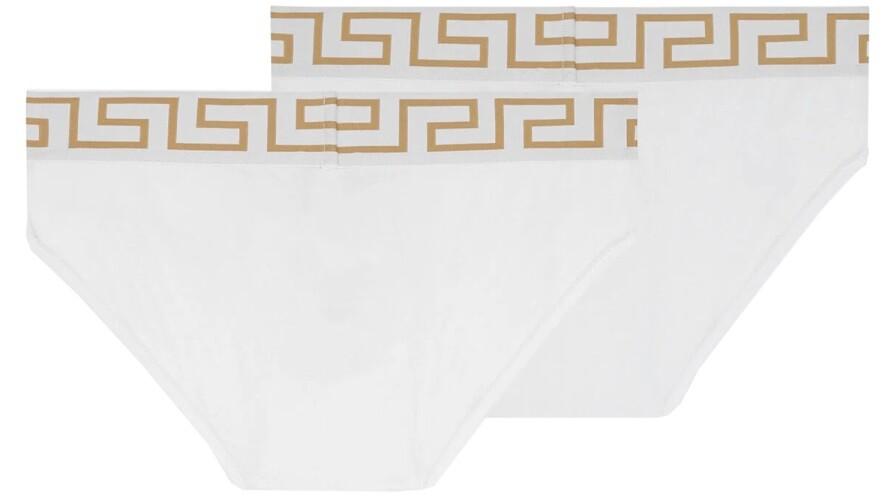 Versace Pack Of Two Briefs With Greek 3 at FORZIERI