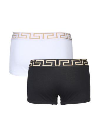 Versace Underwear Black and Red Greek Band Boxer Briefs Versace