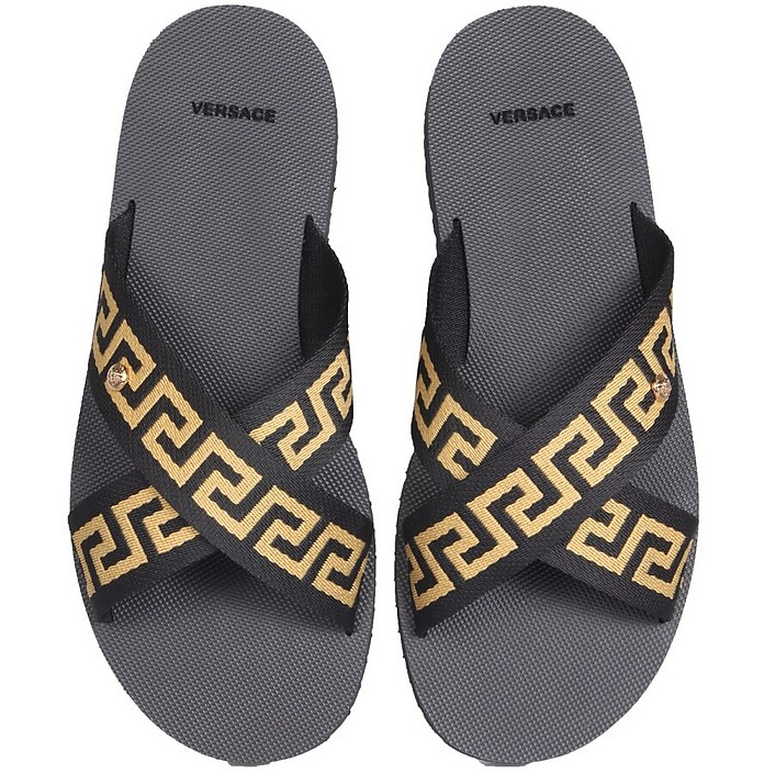 Greek Sandals With Ribbon - Versace