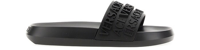Slide Sandal With Logo - Versace
