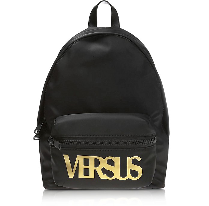 Black Nylon and Smooth Leather Backpack - Versace Versus