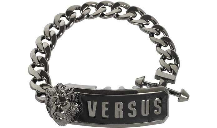 Black Enamel and Metal Bracelet - Versace Versus