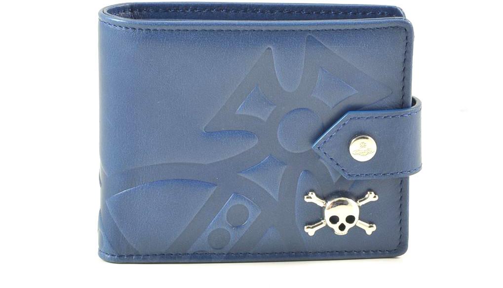 Vivienne Westwood Saffiano Man Wallet With Coin Pocket In Blue