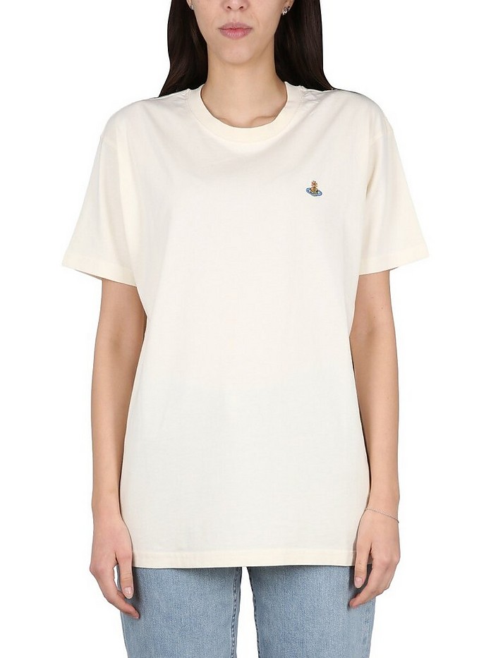 Vivienne Westwood T-Shirt With Orb Embroidery XS at FORZIERI Canada