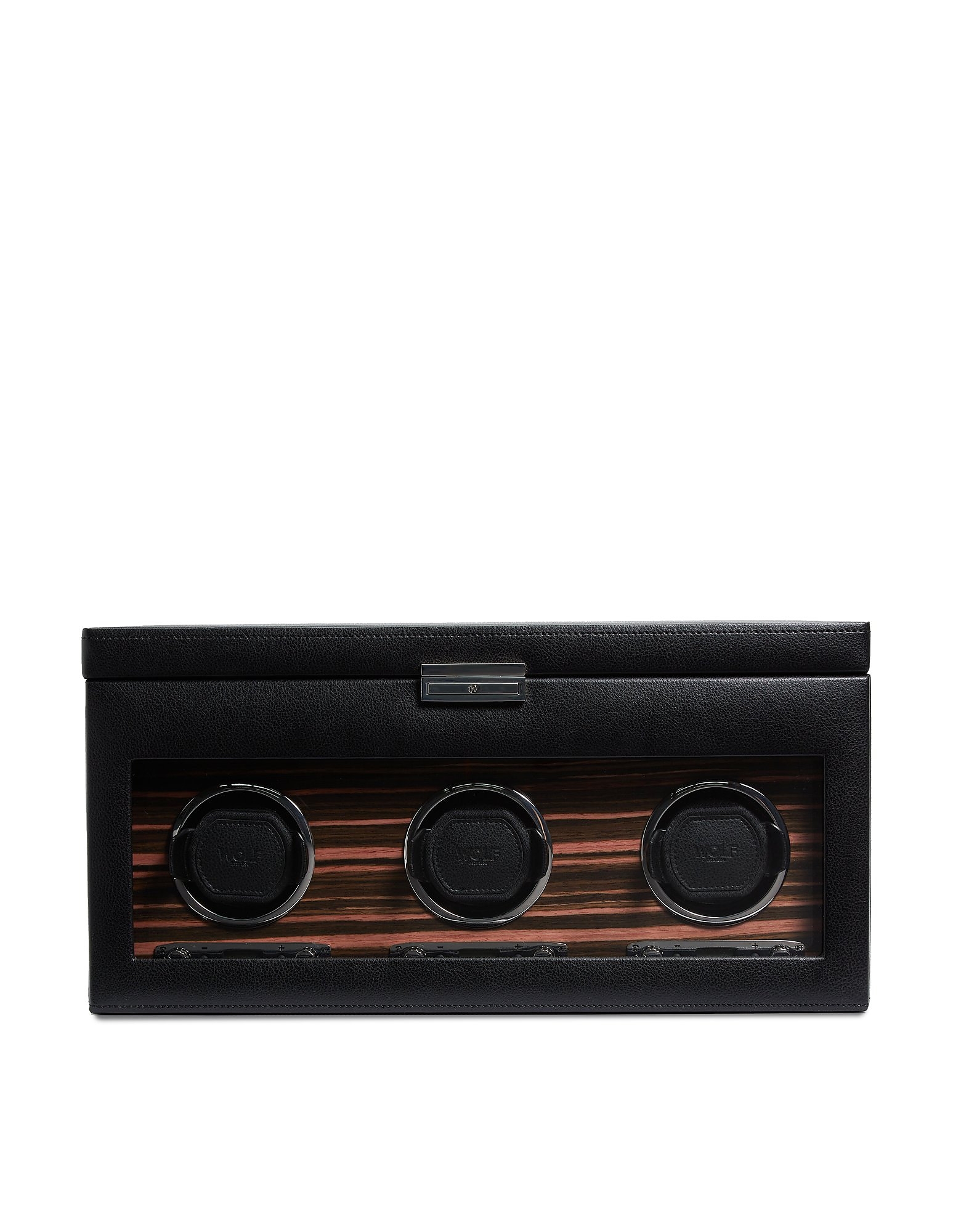 Wolf Ecrins Pour Montre Roadster Triple Watch Winder With Storage In Noir