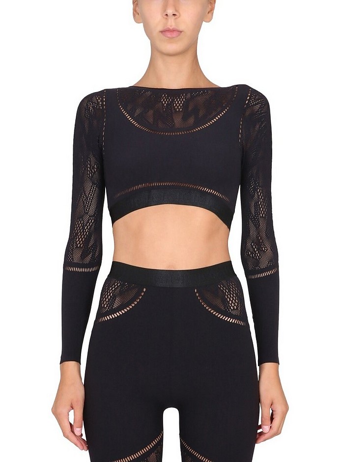 Wolford Perforated Crop Top S at FORZIERI
