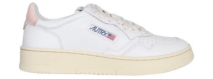 White/Pink Leather Sneakers - AUTRY